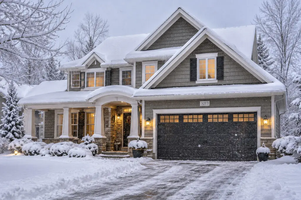 Residential snow removal service at a home in Appleton, Wisconsin